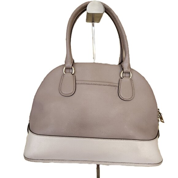 Coach Dome Colorblock Tan Leather Satchel Handbag Purse - Picture 4 of 13